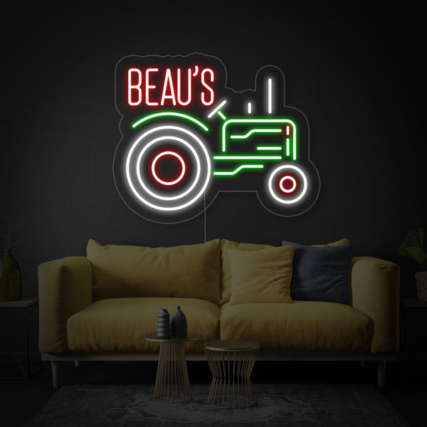Beau Tractor Neon Sign