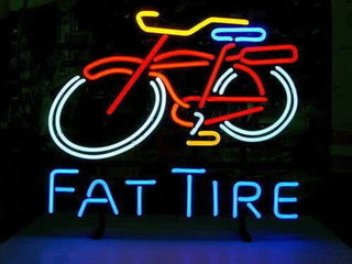 Big Fat Tire Bicycle Bike Logo Neon Sign