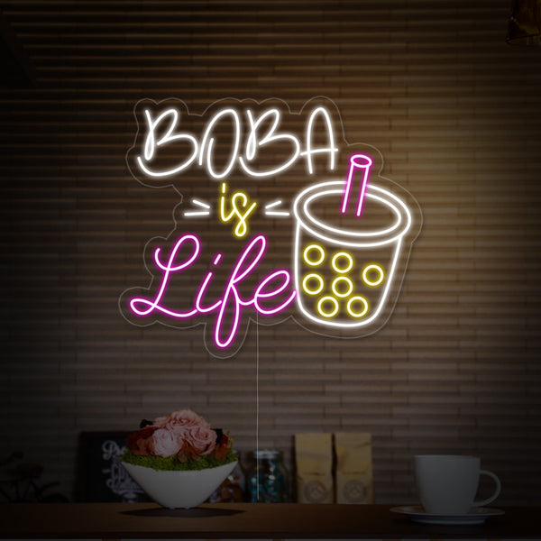Boba is Life Boba Cup Neon Sign
