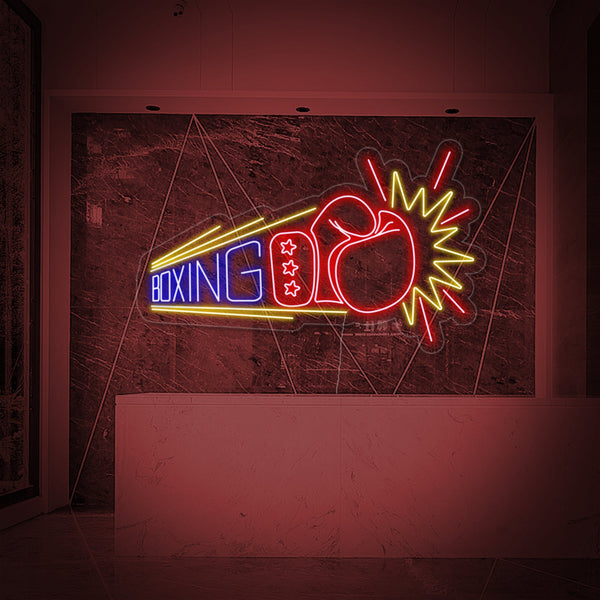 Boxing Gloves Fiting Neon Sign