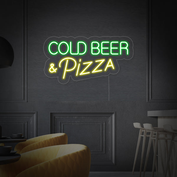 COLD BEER PIZZA NEON SIGN