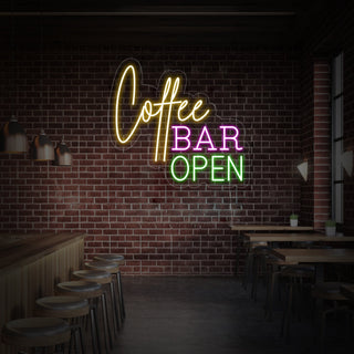 Coffee Bar Open Neon Sign