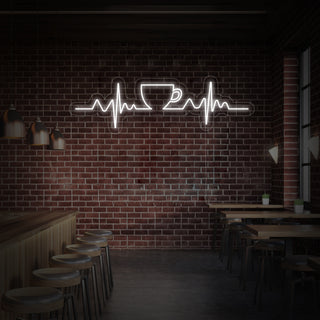 Coffee Heartbeat Neon Sign