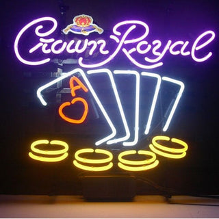 Crown Royal Poker Chips Neon Sign
