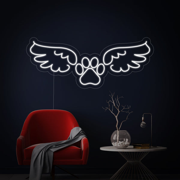 Dog Angel Wings Neon Sign