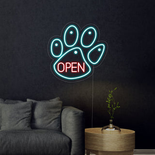 Dog Open Logo Neon Sign