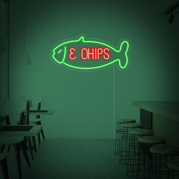 Fish Chips Neon Sign