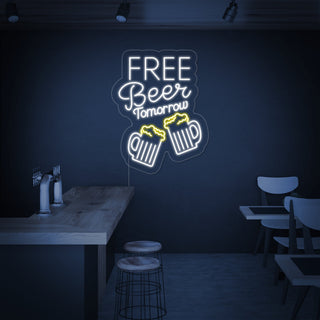 Free Beer Tomorrow Bar Neon Sign