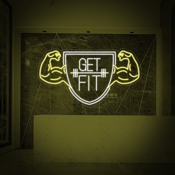 Get Fit Gym Fitness Neon Sign