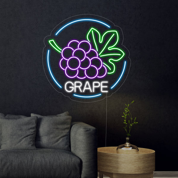 Grape With Grapes Neon Sign