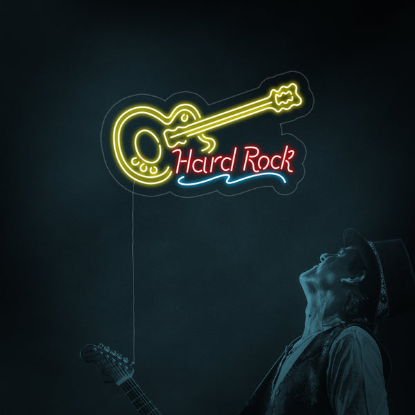 Hard ROCK LIVE MUSIC Guitar Neon Sign