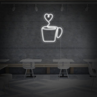 Heart Coffee Tea Cup Neon Sign