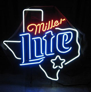 New Miller Lite Texas Dallas Neon Sign