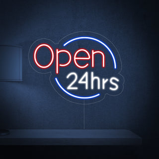 Open 24 hrs Neon Sign