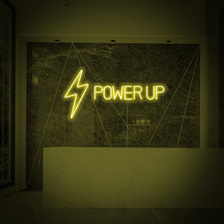Power Up Neon Sign, Gym Decor, Gym Quotes, Fitness Quotes, Workout Quotes