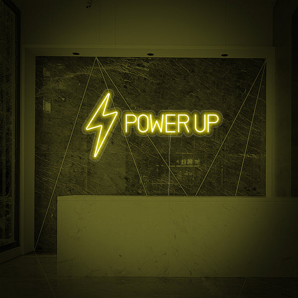 Power Up Neon Sign, Gym Decor, Gym Quotes, Fitness Quotes, Workout Quotes