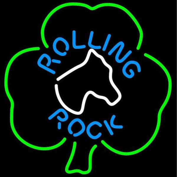Rolling Rock Horsehead Shamrock Neon Sign