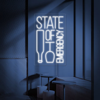 State Of Emergency Wine Bar Neon Sign