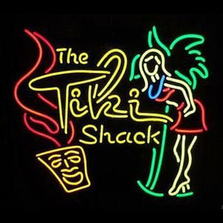 The tiki shack girl tree Neon Sign
