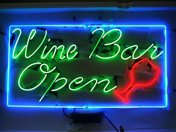 Wine Bar Open Neon Sign
