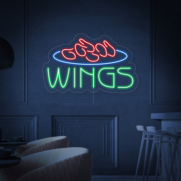 Wings Food Neon Sign
