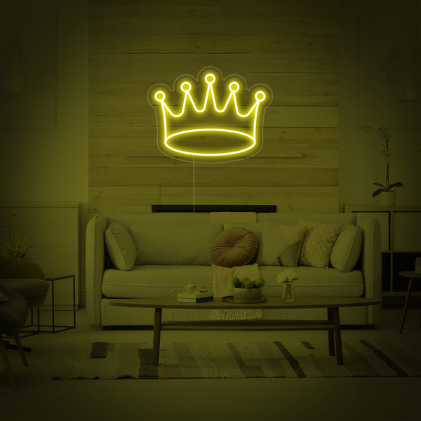 Yellow Crown Neon Sign