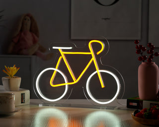 Yellow Bike Desk LED Neon Sign
