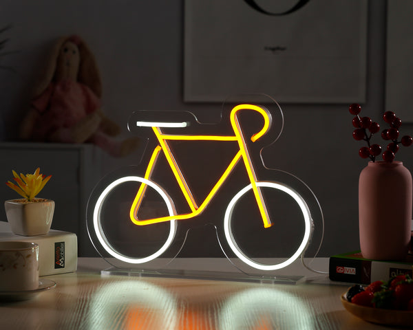 Yellow Bike Desk LED Neon Sign